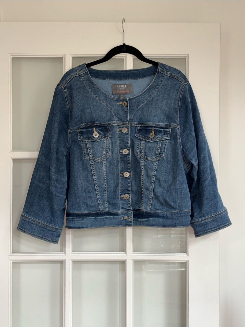 Torrid Hipster Collarless Denim Jacket